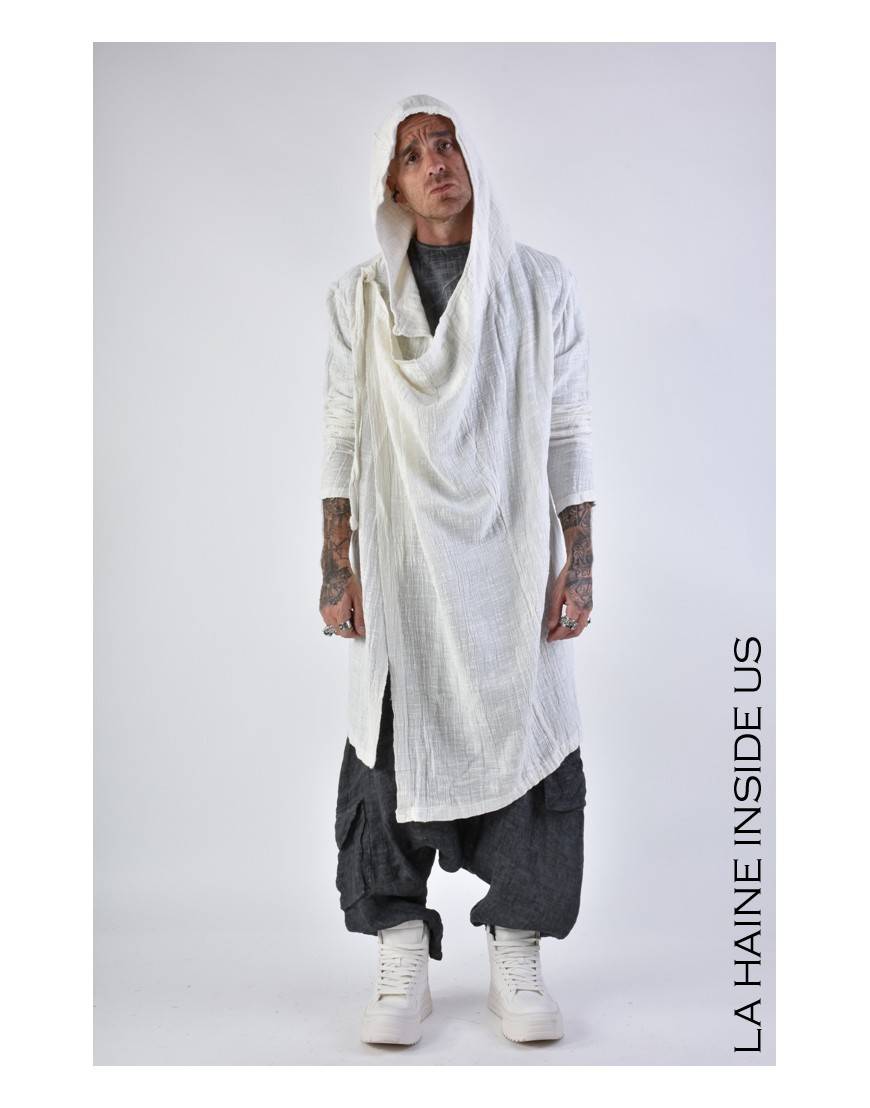 La haine inside us 3J LM164 CARDIGAN UNISEX U Bianco Fornitura limitata