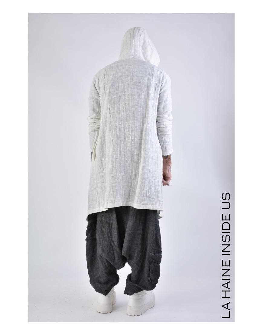 La haine inside us 3J LM164 CARDIGAN UNISEX U Bianco Fornitura limitata