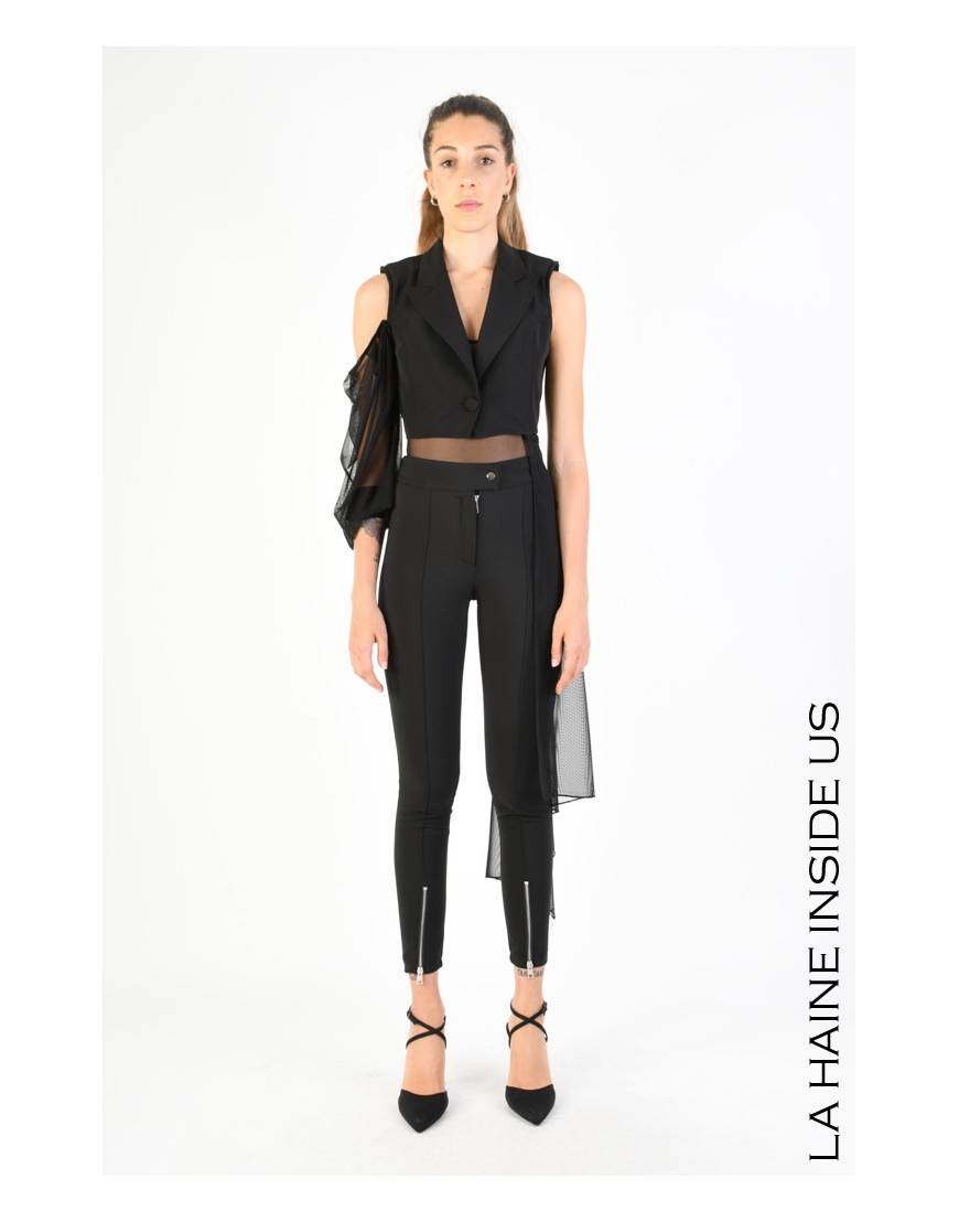 La haine inside us 4B LW772 GILET Nero Novità