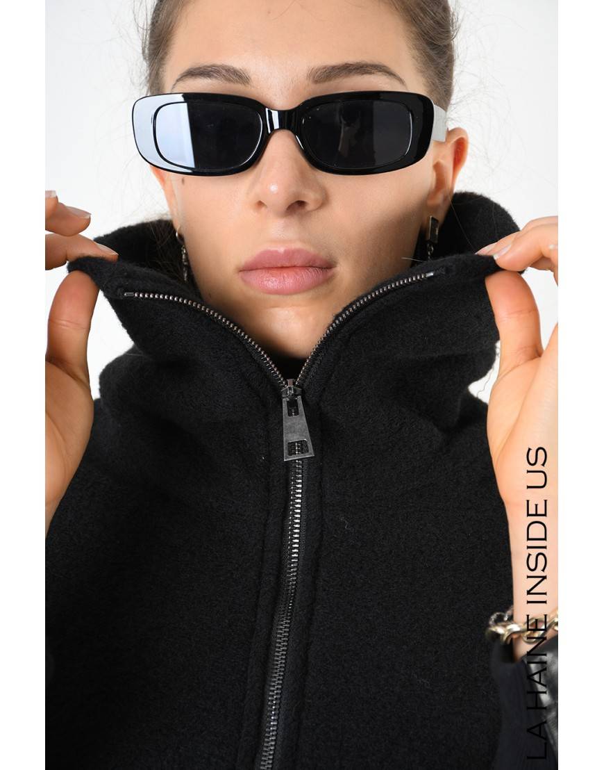 La haine inside us 4B LW799 CAPPOTTO Nero Vendita Calda