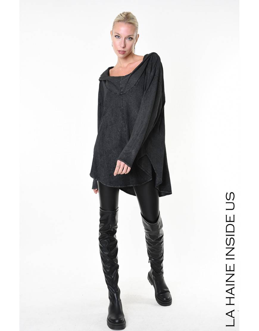 La haine inside us 4B LW882 MAGLIA Nero Promozione