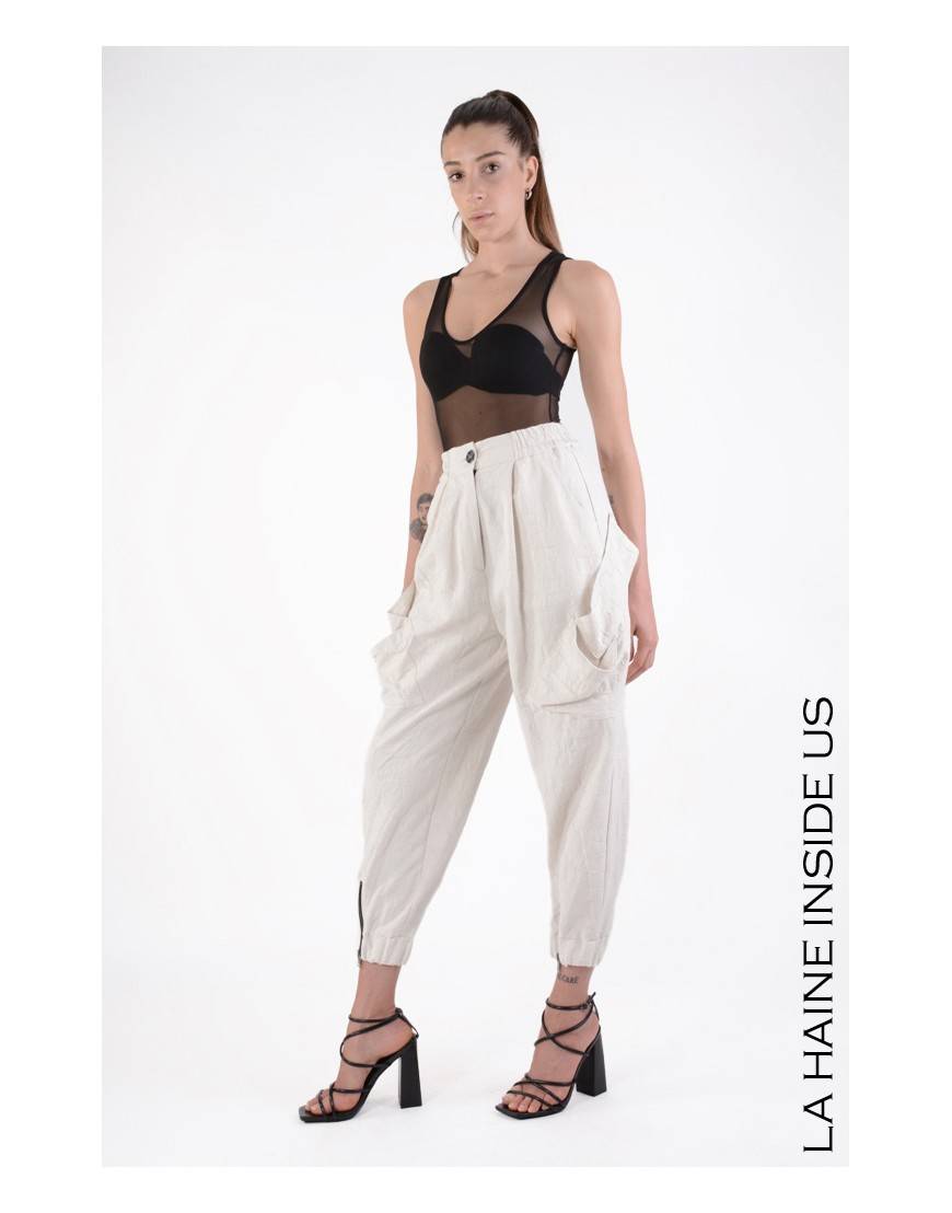 La haine inside us 4B LW646 PANTALONE Bianco