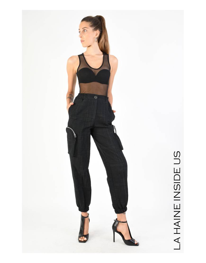La haine inside us 4B LW685 PANTALONE Nero Vendite Flash