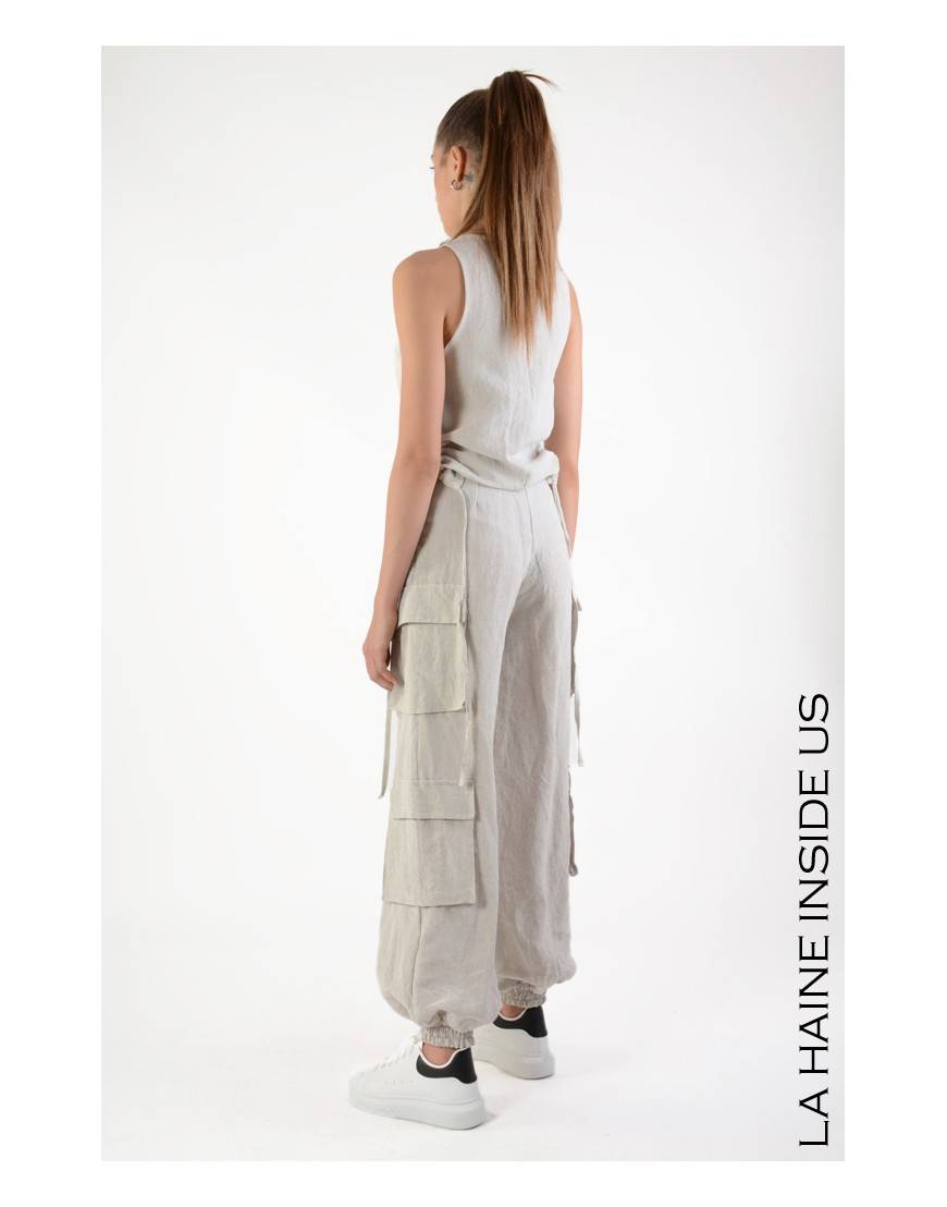 La haine inside us 4B LW696 CANOTTA Sabbia Moda