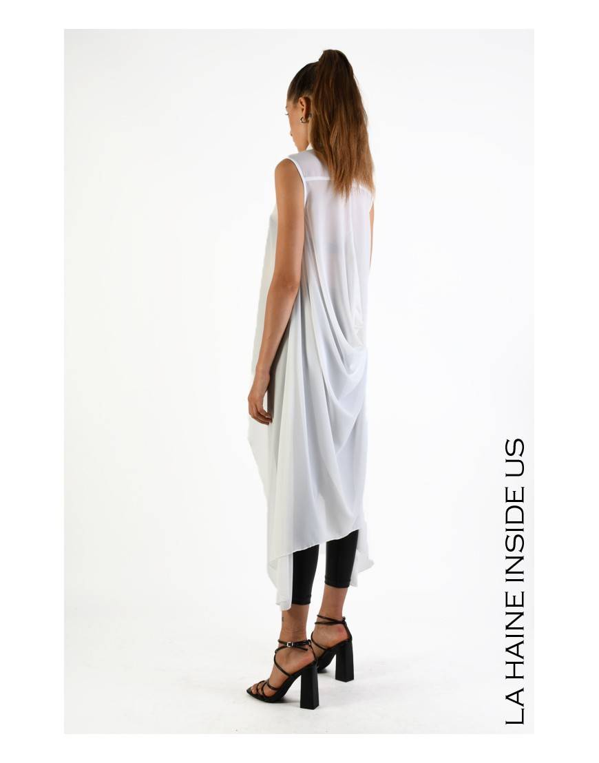 La haine inside us 4B LW698 CAMICIA Bianco Spedizione gratuita