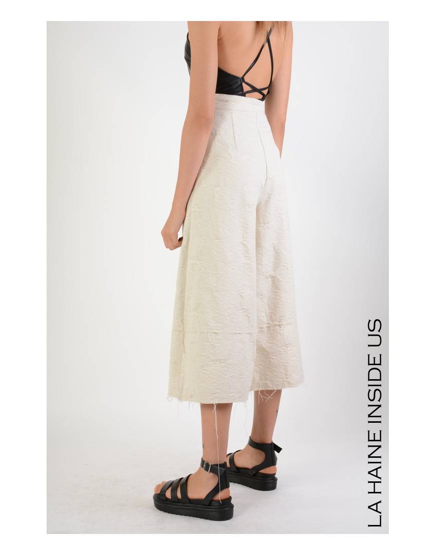 La haine inside us 4B LW717 PANTALONE Ecru Offerta speciale