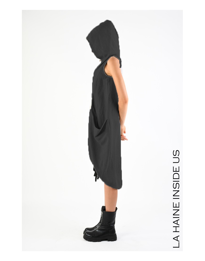 La haine inside us 4B LW782 ABITO/GILET Nero Cyber Monday