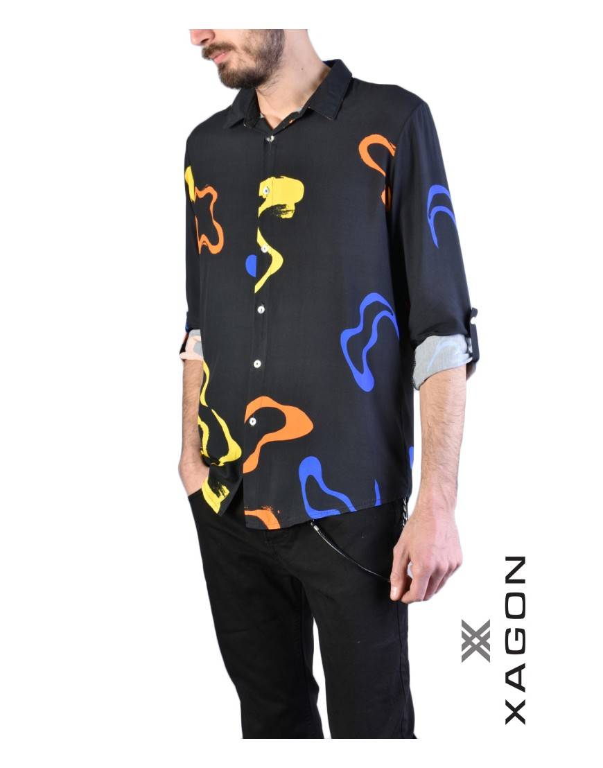 La haine inside us CAMICIA V881SD Nero Grandi sconti
