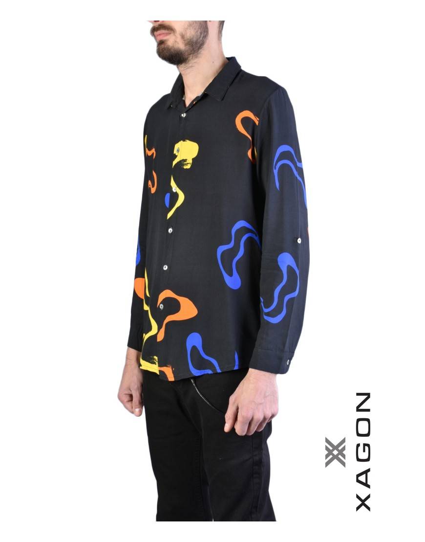 La haine inside us CAMICIA V881SD Nero Grandi sconti