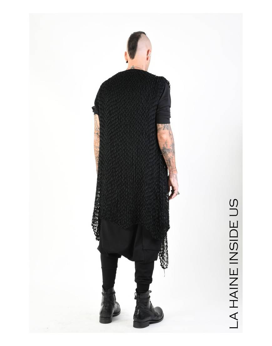 La haine inside us 4J LW775 CARDIGAN UNISEX U Nero Spedizione Gratuita