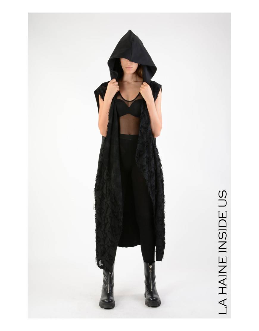 La haine inside us 4M LW624 GILET UNISEX D Nero Pezzi Unici