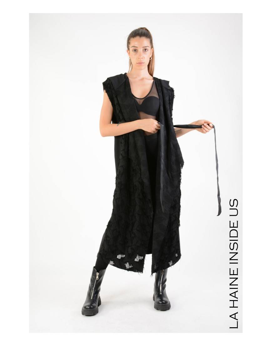 La haine inside us 4M LW624 GILET UNISEX D Nero Pezzi Unici