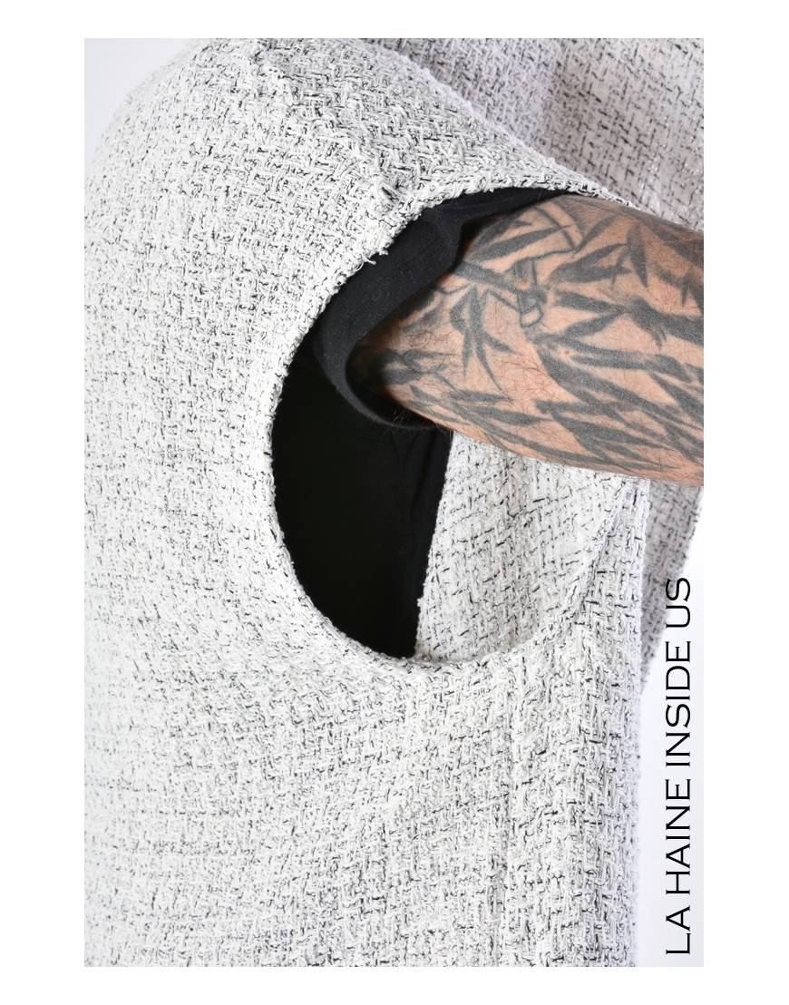 La haine inside us 4M LW676 CARDIGAN UNISEX U Bianco Shopping Online