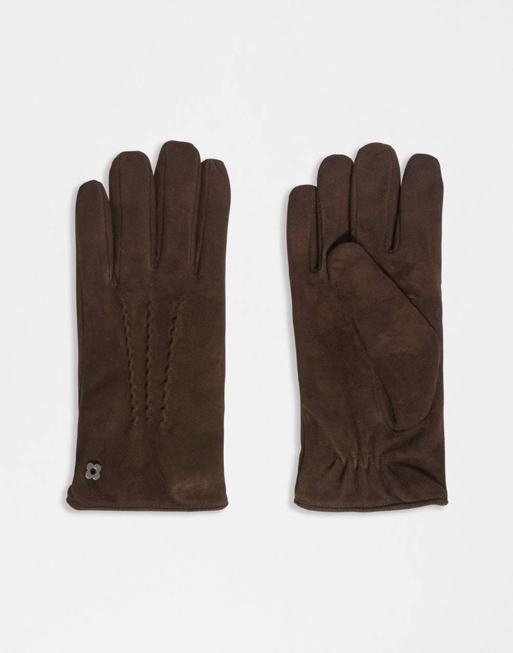 Lardini Guanti marroni in pelle di camoscio e interno in cashmere Lardini Guanti marroni in pelle di camoscio e interno in cashmere