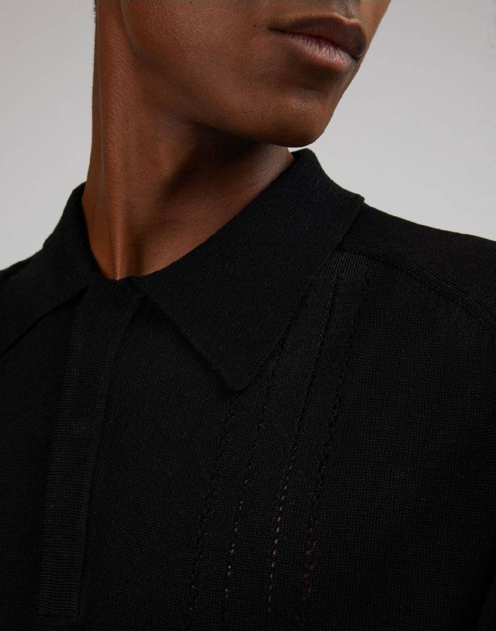 Lardini Polo a manica lunga nera Affare Del Giorno