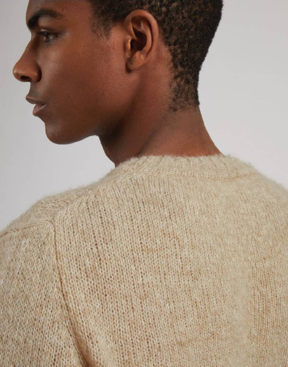 Lardini Maglia girocollo beige a manica lunga Saldi Di Fabbrica