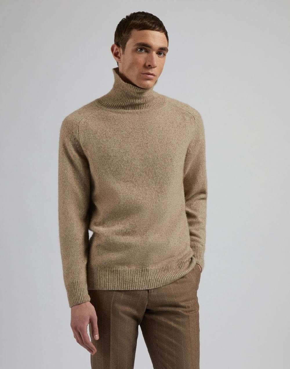 Lardini Maglia dolcevita beige in 100% puro cashmere biagioli titolo 2/11 I Più Venduti