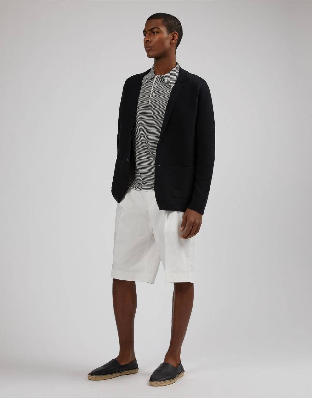 Lardini Polo in cotone crêpe jacquard bicolore 2025