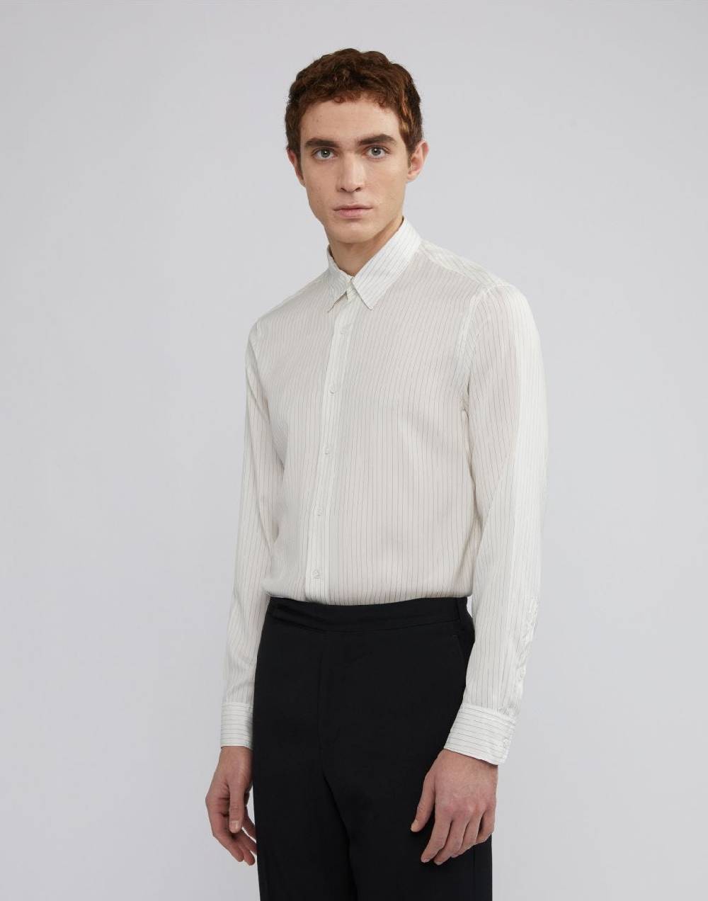 Lardini Camicia con collo italiano in seta habotai Affare Del Giorno