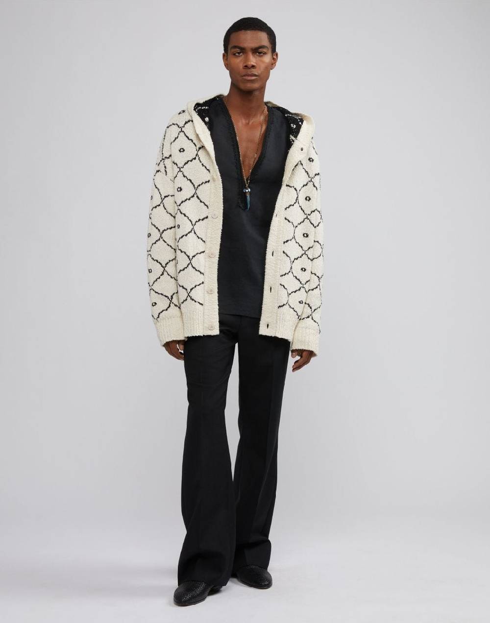 Lardini Cardigan in maglia con bottoni e cappuccio Prezzo Ridotto
