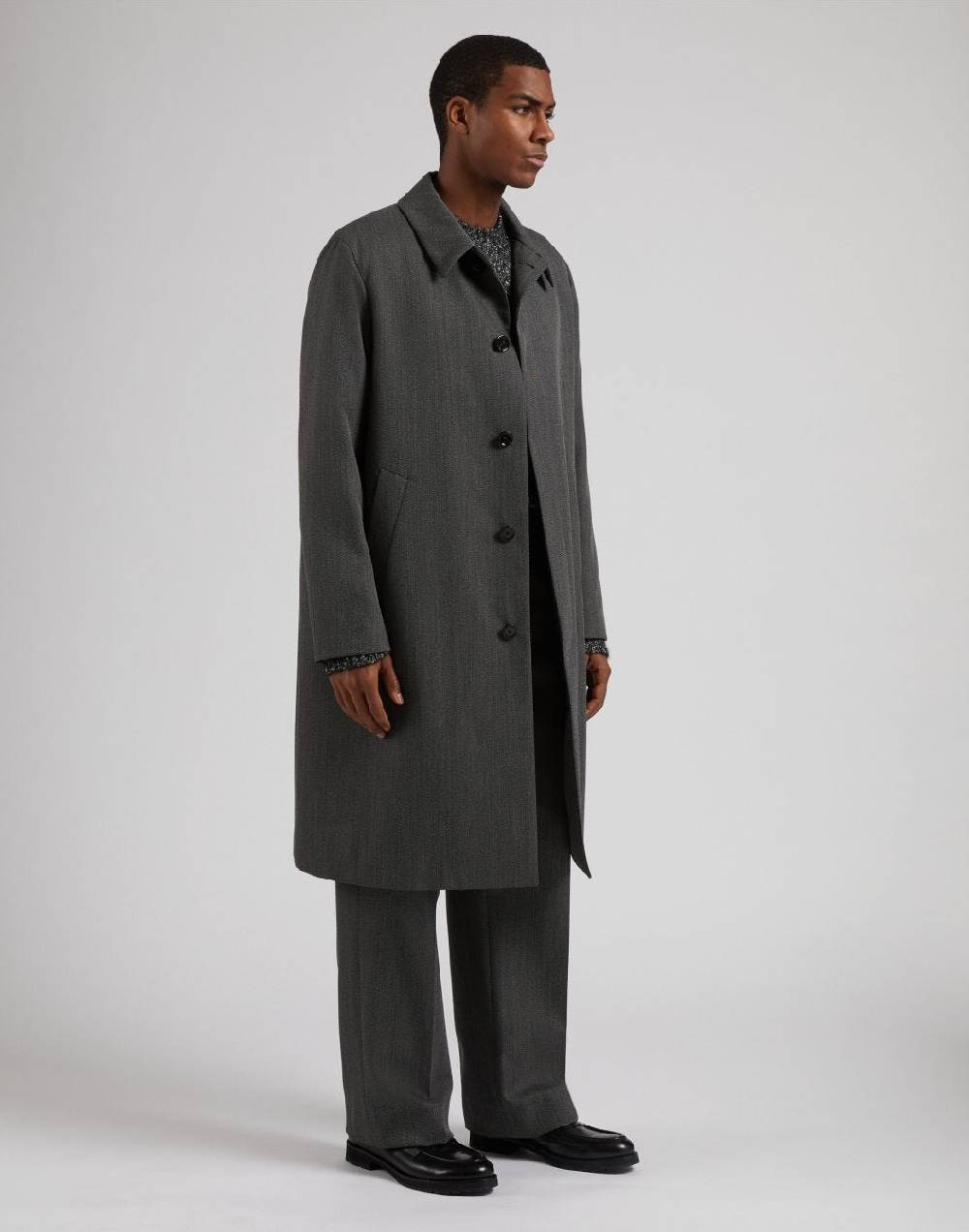 Lardini Cappotto monopetto grigio foderato con finta davanti Offerta