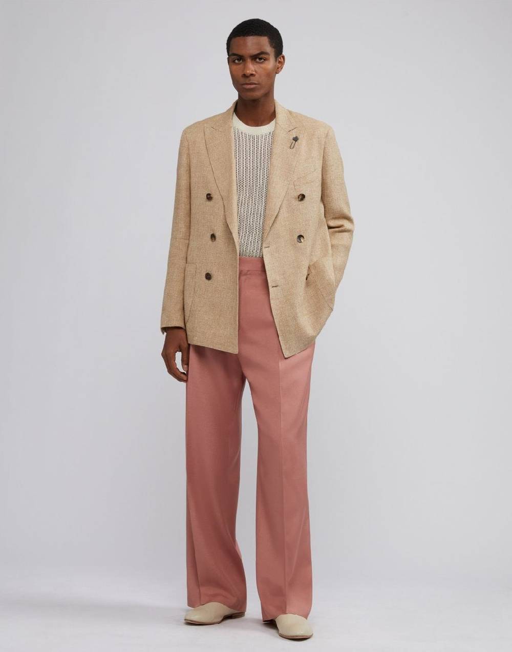 Lardini Pantalone comfort rosa in viscosa Spedizione Gratuita