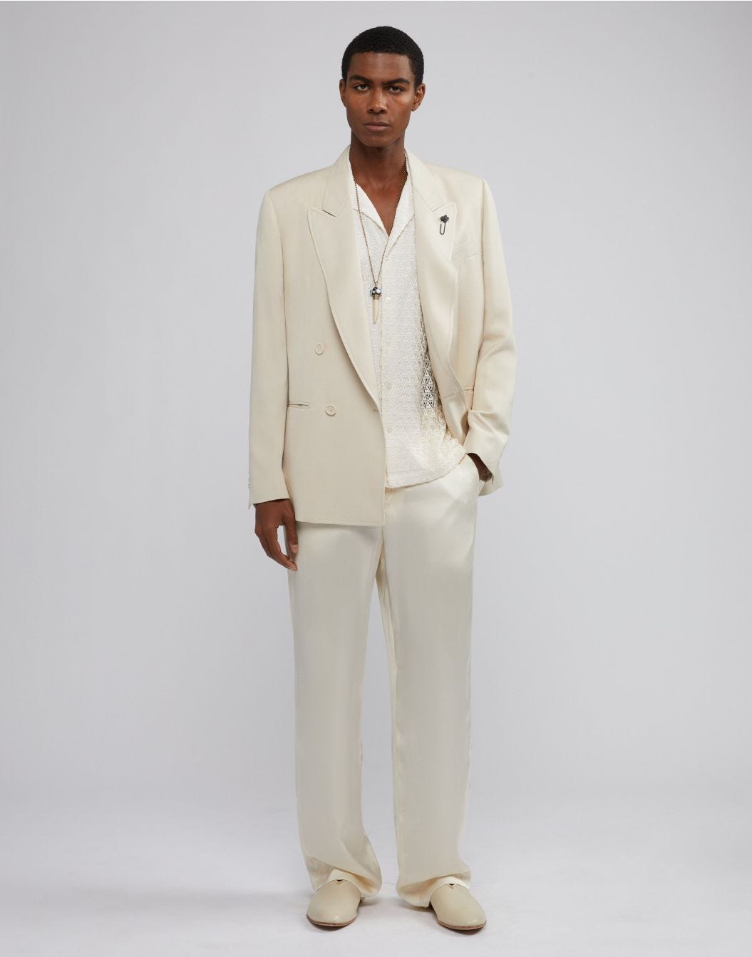Lardini Camicia bianca in macramè con disegno geometrico Shopping Online