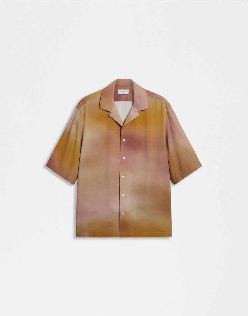 Lardini Camicia relaxed design liscio e macro-sfumatura