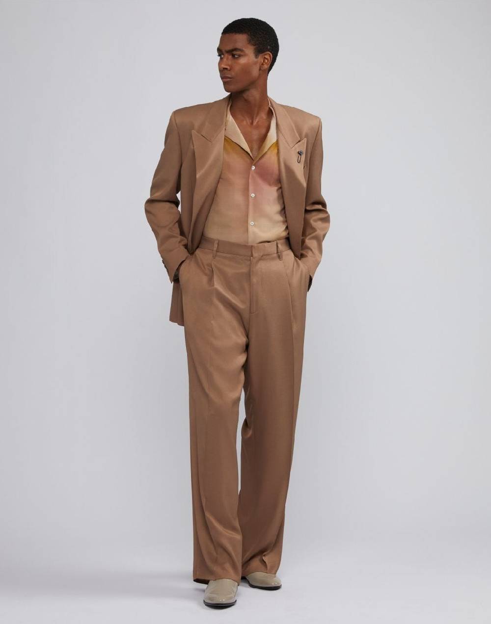 Lardini Camicia relaxed design liscio e macro-sfumatura Sconto