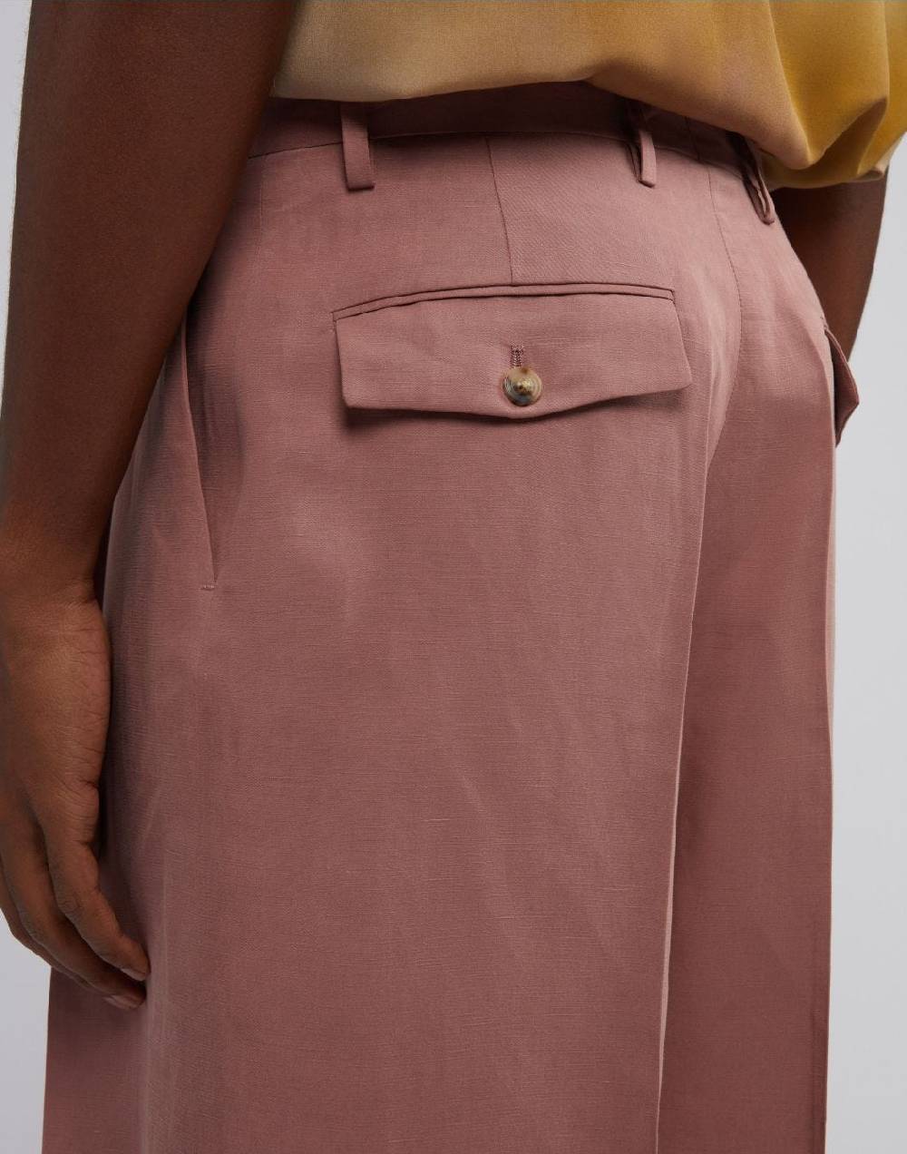 Lardini Bermuda comfort lungo in lino e micro tencel rosa Economico