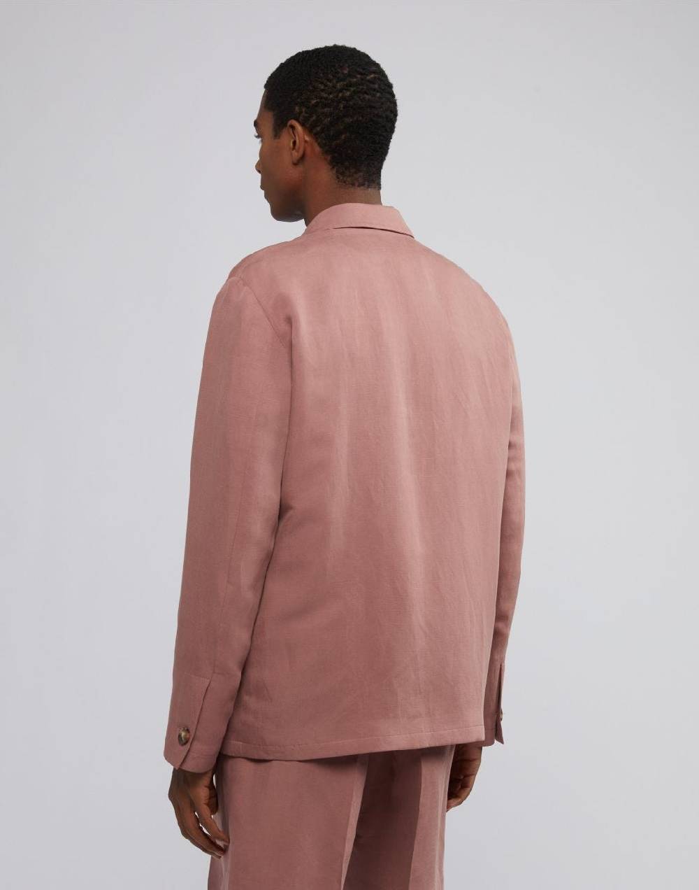 Lardini Giacca camicia rosa in lino e micro tencel 4 tasche Online