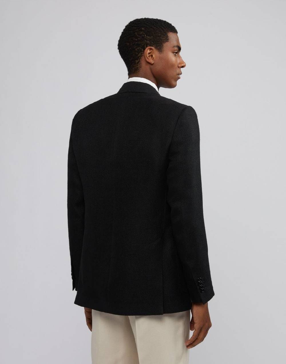 Lardini Giacca monopetto attitude nera in lino In Vendita