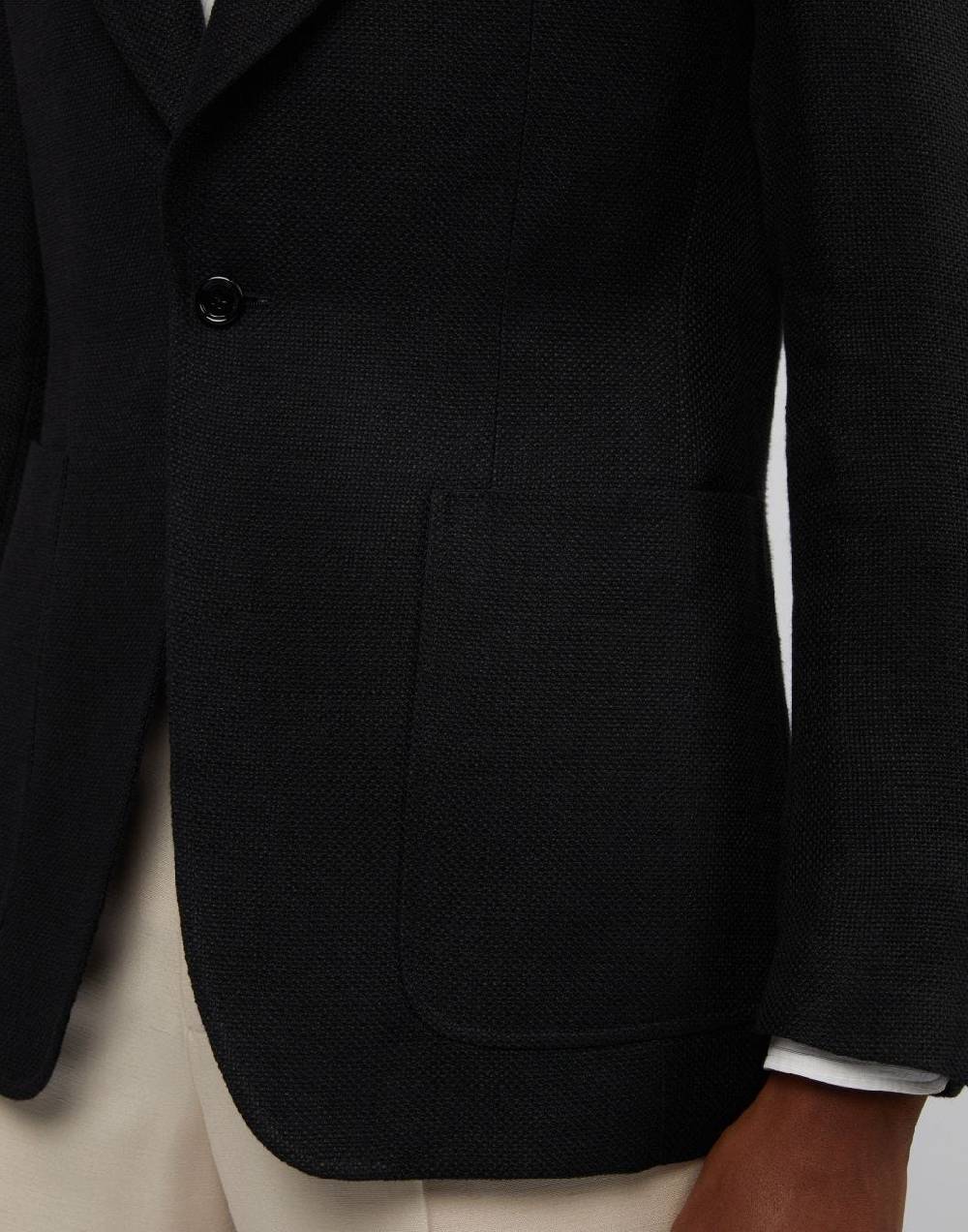 Lardini Giacca monopetto attitude nera in lino In Vendita