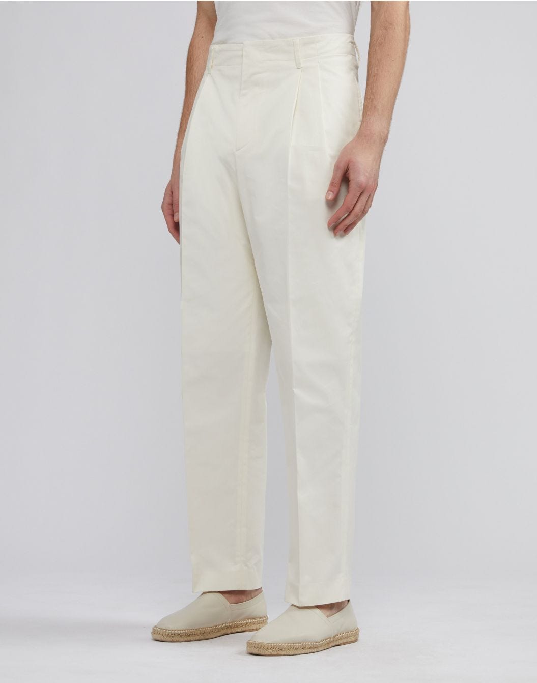 Lardini Pantalone beige in drill di cotone stretch Saldi