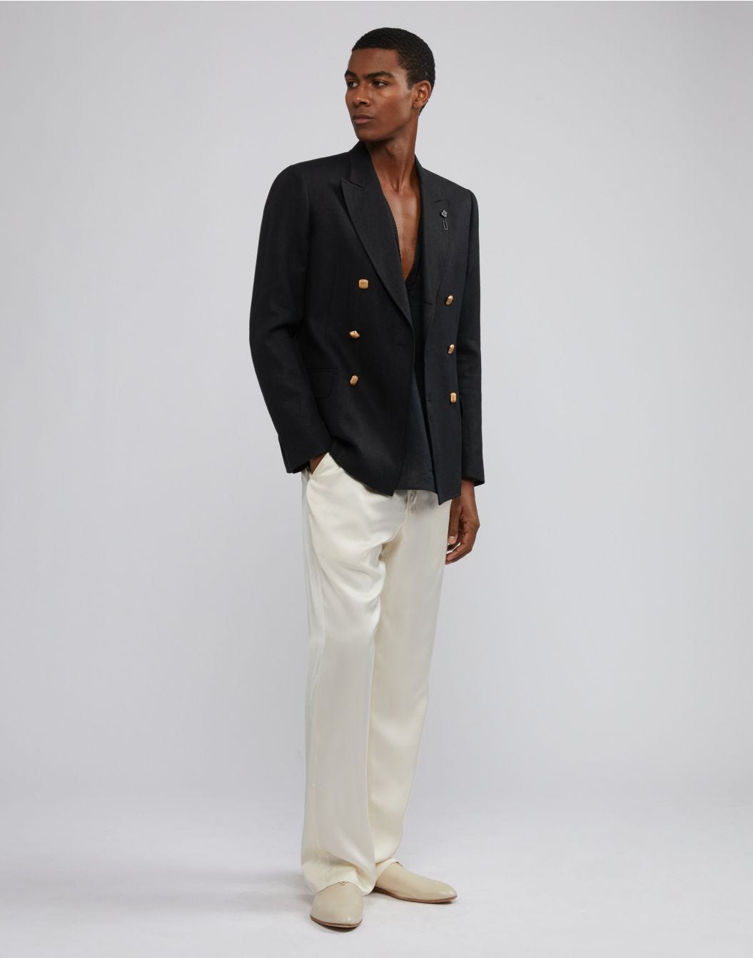 Lardini Blazer doppiopetto attitude nero principe di galles Vendita Economica