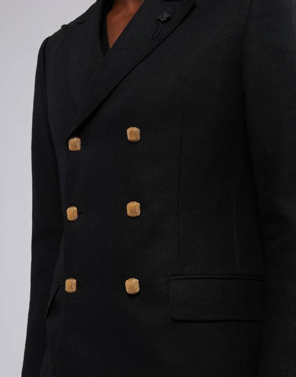 Lardini Blazer doppiopetto attitude nero principe di galles Vendita Economica