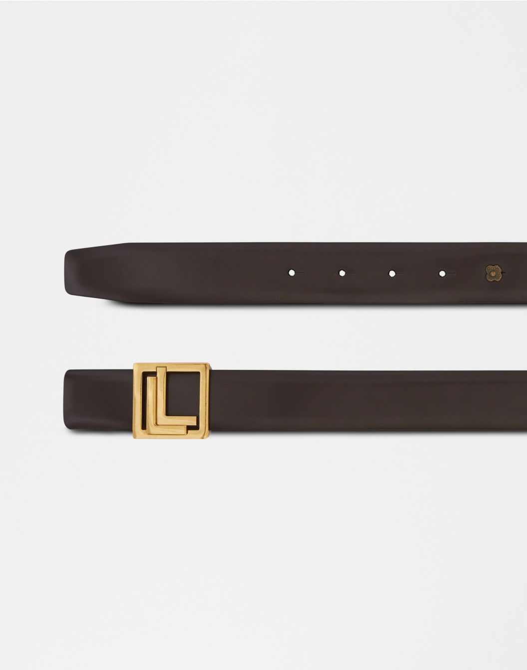 Lardini Cintura in pelle marrone con fibbia in ottone Italy