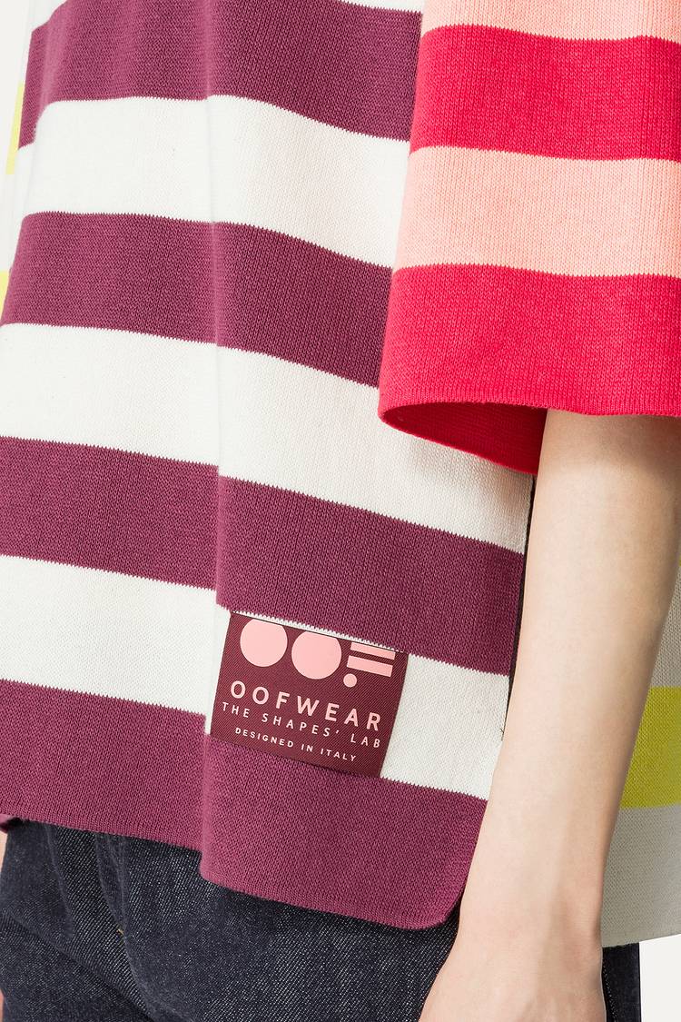 Oof Wear T-SHIRT A RIGHE COLORATE IN COTONE 4055 - PANNA/BORDEAUX Saldi
