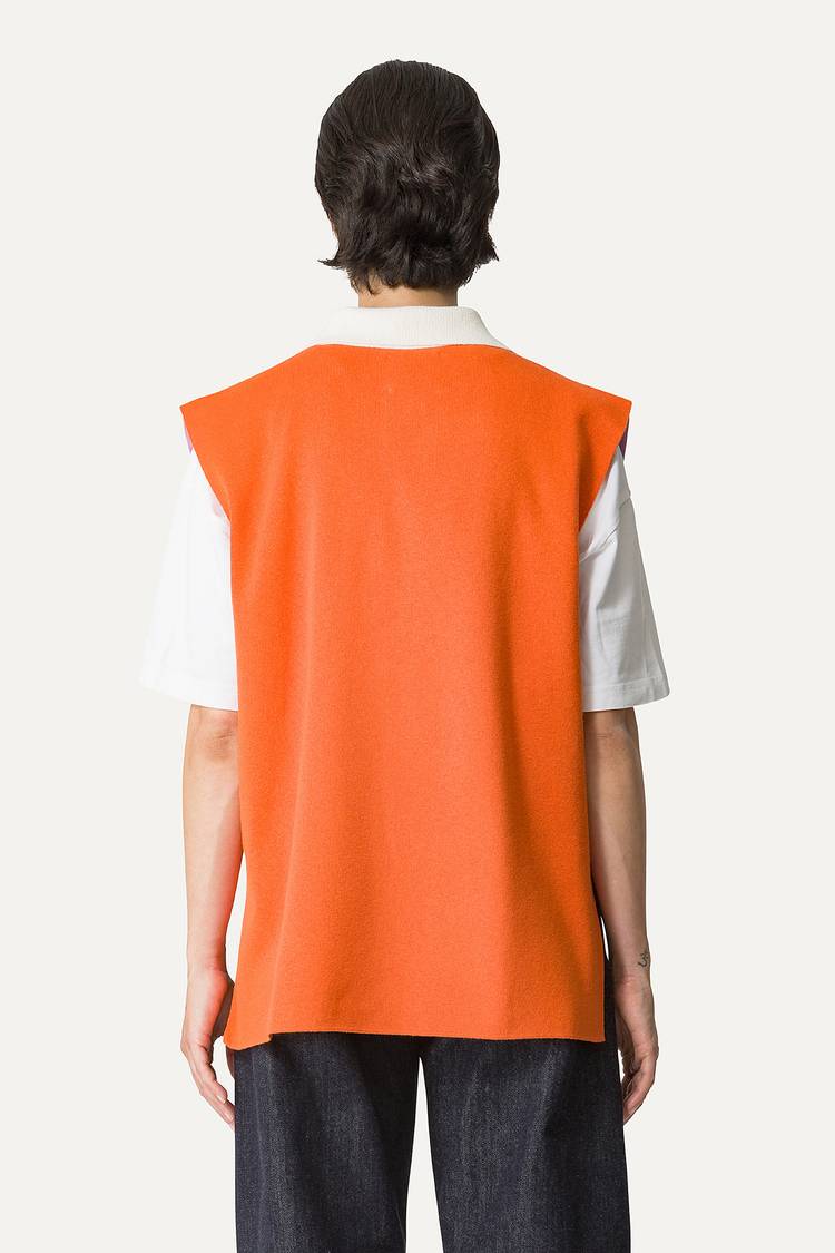 Oof Wear GILET COLORATO IN COTONE 4057 - LILLA/ARANCIO Offerte stagionali