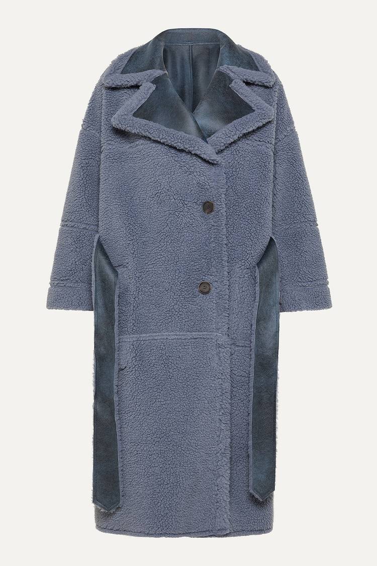 Oof Wear CAPPOTTO LUNGO REVERSIBILE 9263 IN ECO-MONTONE - CERULEO/CARTA DA ZUCCHERO Soddisfazione Garantita