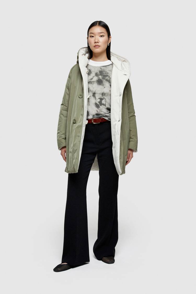 Oof Wear IMPERMEABILE REVERSIBILE 9410 IN NYLON MEMORY CON CAPPUCCIO - PANNA/VERDE MILITARE Hotsell