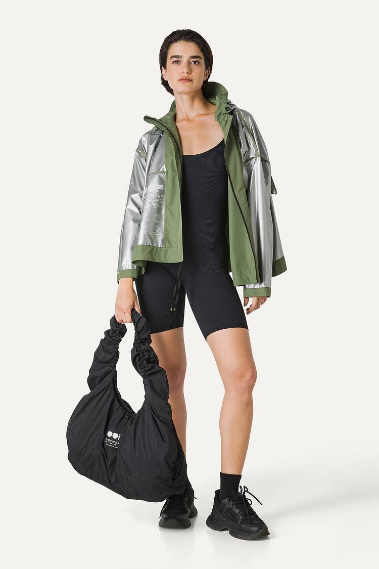 Oof Wear GIACCA CORTA IN NYLON CON INTERNO ARGENTO 9214 - VERDE OLIVA Fino Al -60%