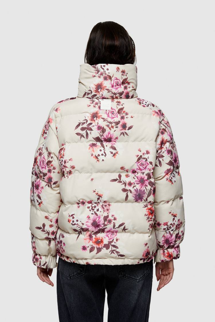 Oof Wear GIACCA CORTA 9251 IN NYLON CON STAMPA FLOREALE - SABBIA/ROSA Negozi Online