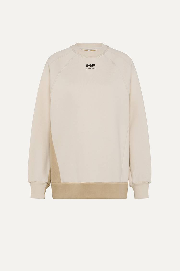 Oof Wear FELPA BICOLOR 4067 CON LOGO - PANNA/BEIGE Promozione