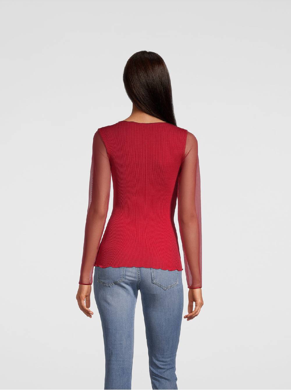 Oscalito Girocollo maniche lunghe fascia macramè con piccole frange 6488 Qualità