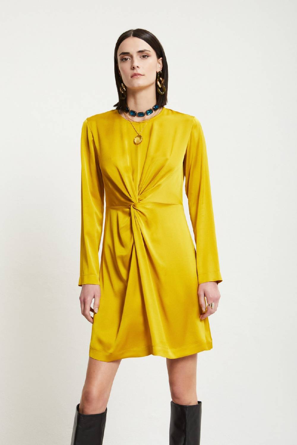 ottod'Ame Viscose short dress with knot Prezzo basso