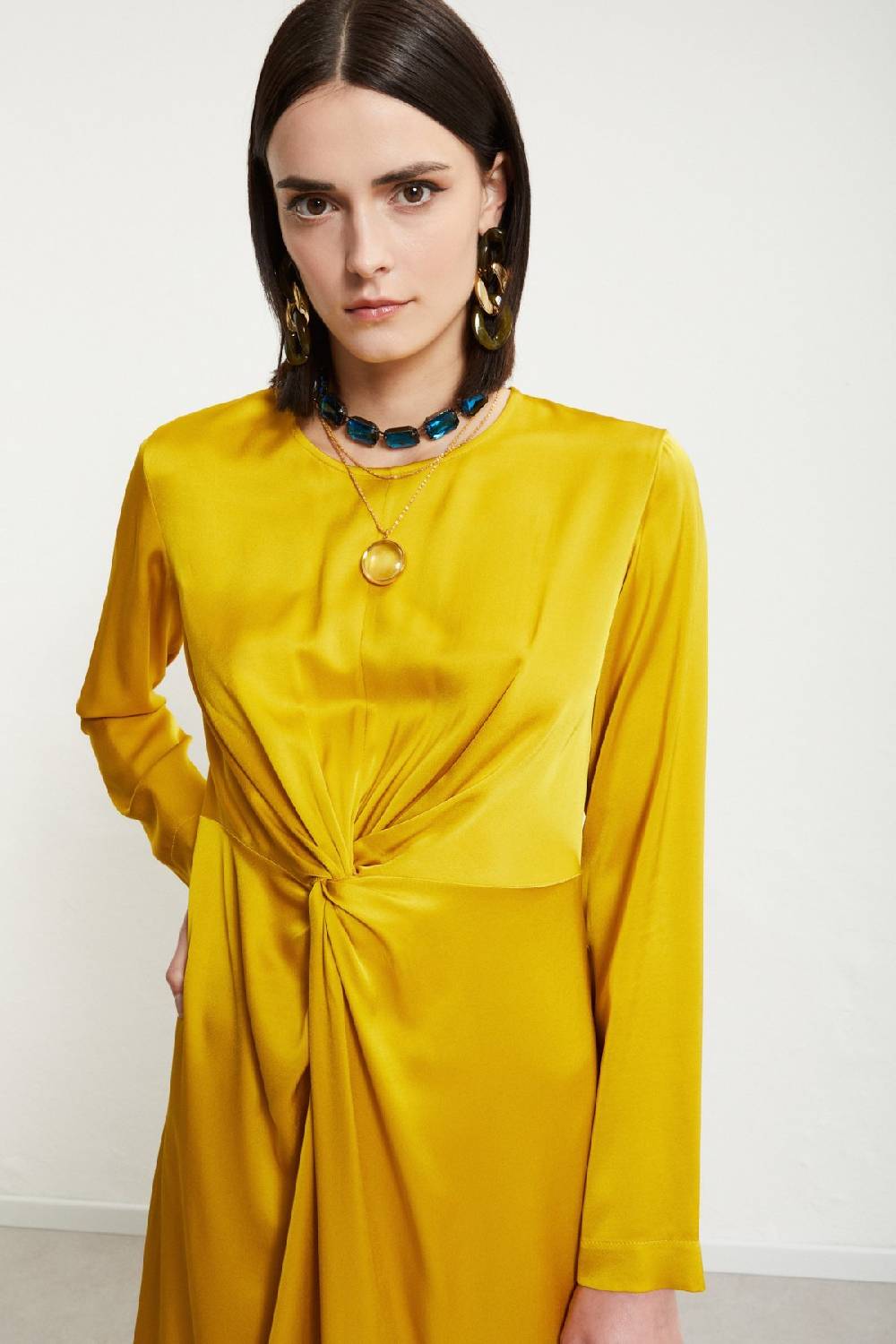 ottod'Ame Viscose short dress with knot Prezzo basso