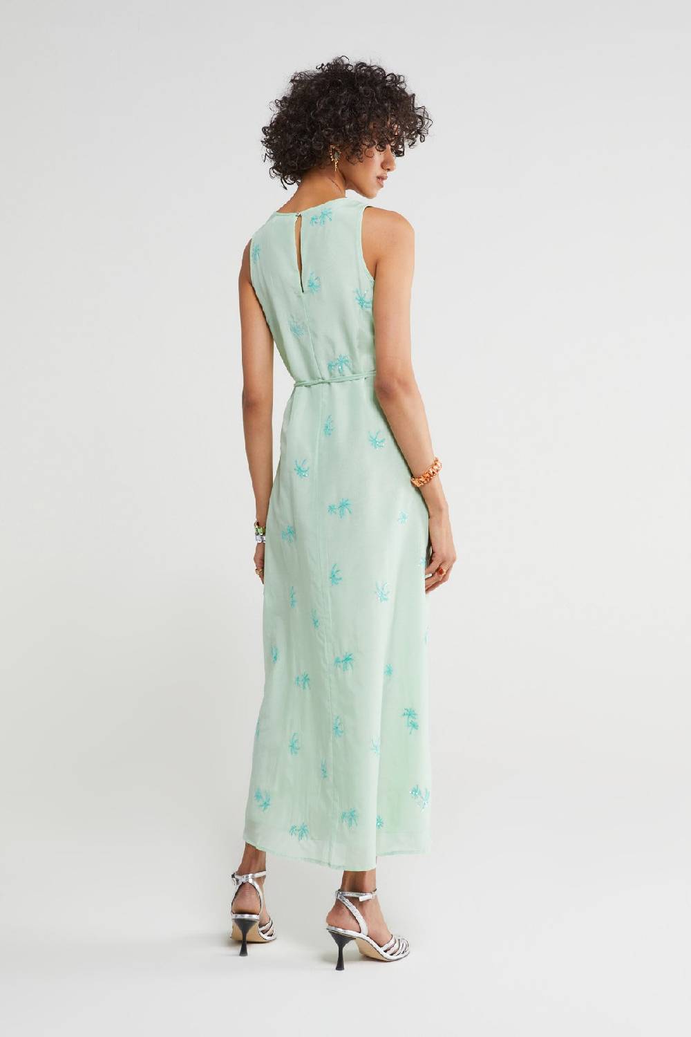ottod'Ame Silk blend long dress with embroideries Offerta migliore