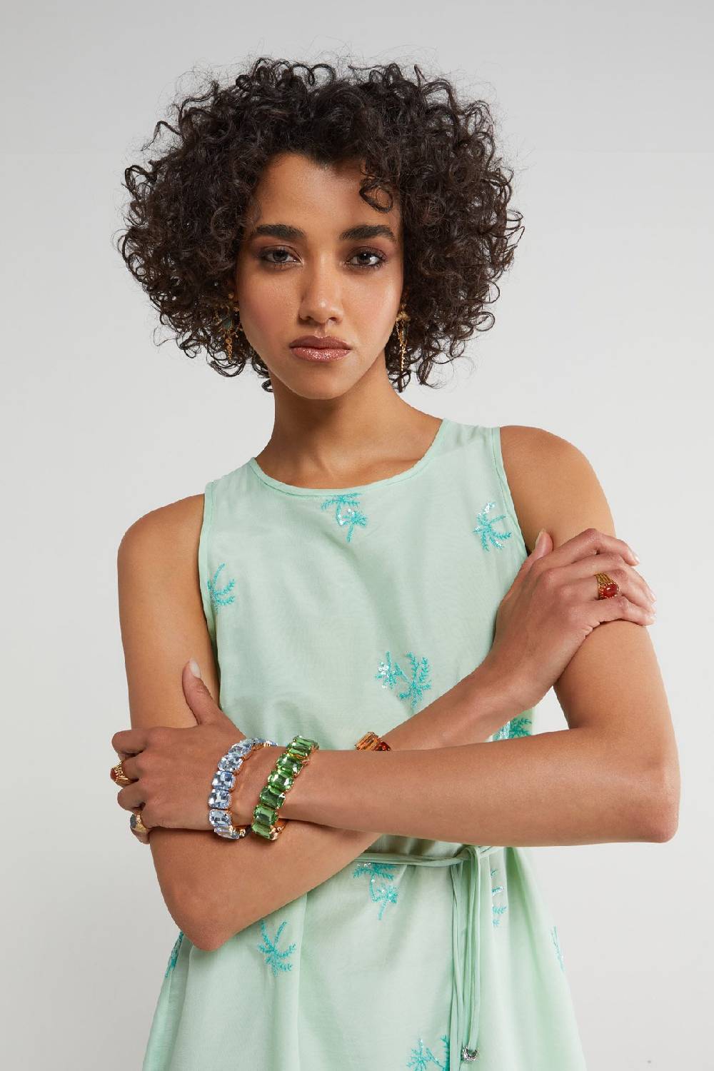 ottod'Ame Silk blend long dress with embroideries Offerta migliore