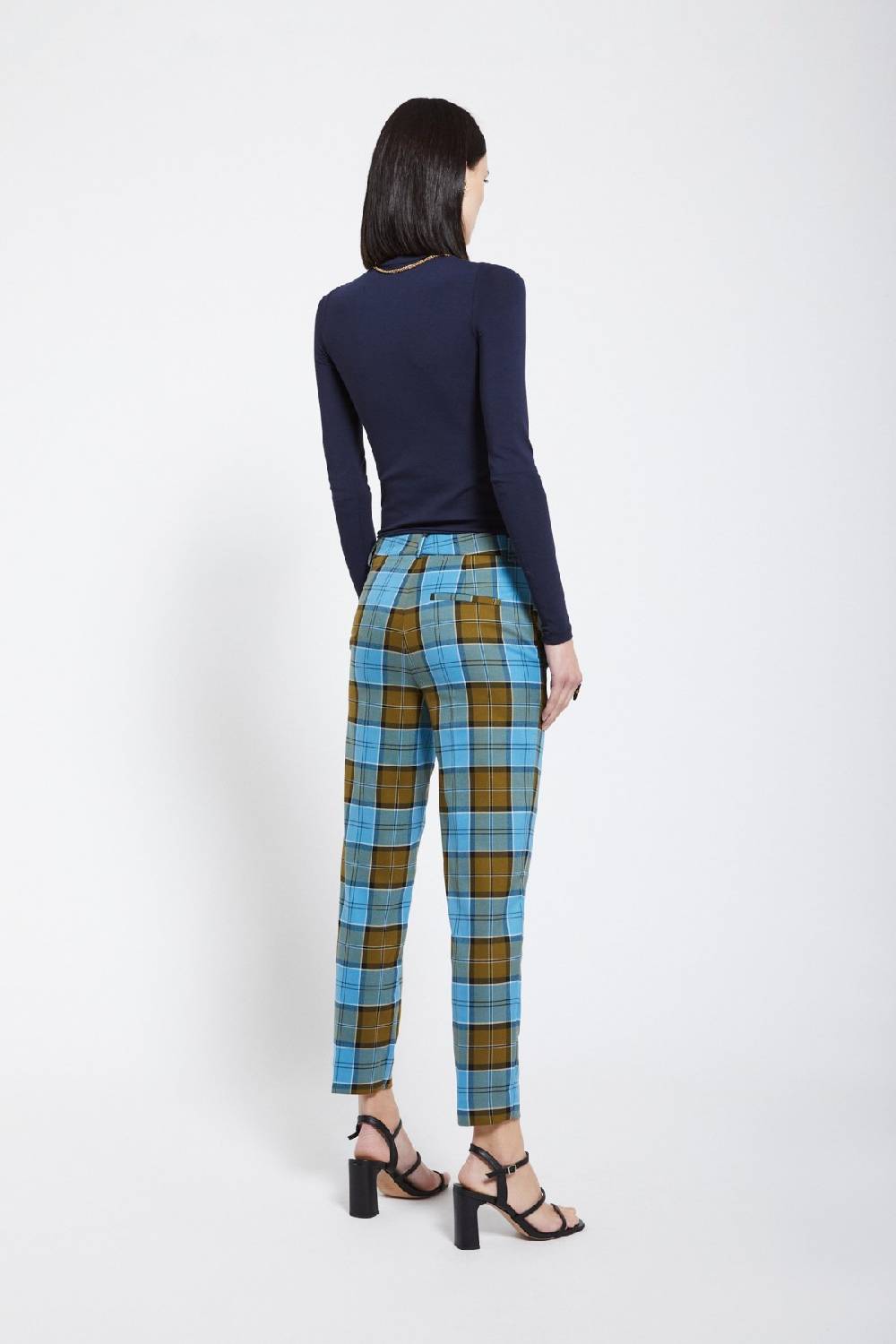 ottod'Ame Printed tartan anlke lenght trousers ACQUISTA ORA
